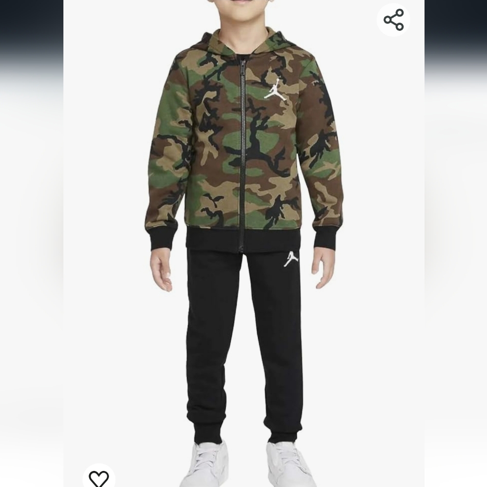 Jordan Boy's Essentials Fleece Set (Toddler/Little Kids) Camo 6 Little Kids